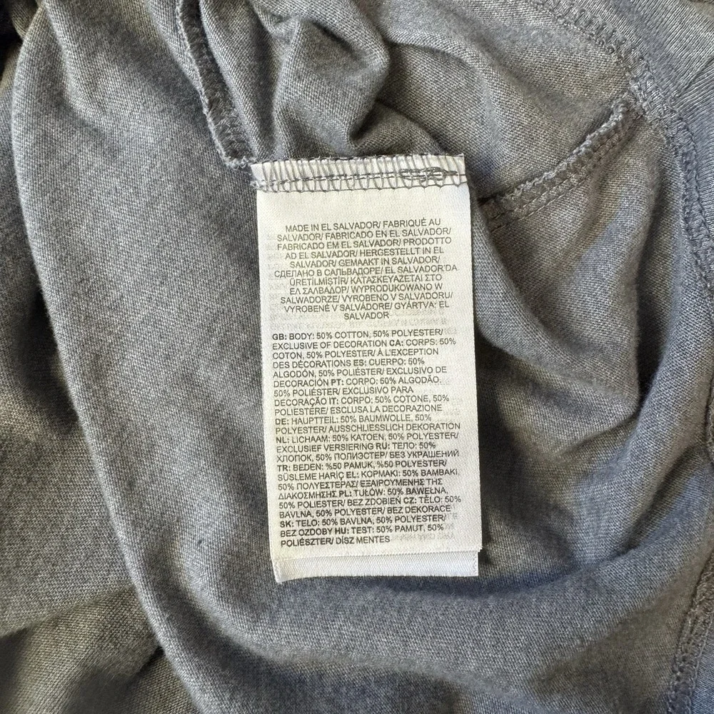 The North Face T-Shirt Men XL Gray Circular Design Logo Graphic Tee Cotton Blend